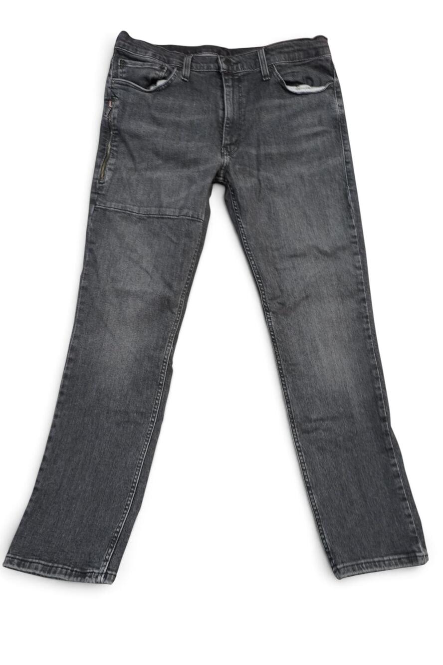 Levis 511 Jeans Men 36x31 Gray Slim Taper Charcoal Wash Pocket Denim Side Zip